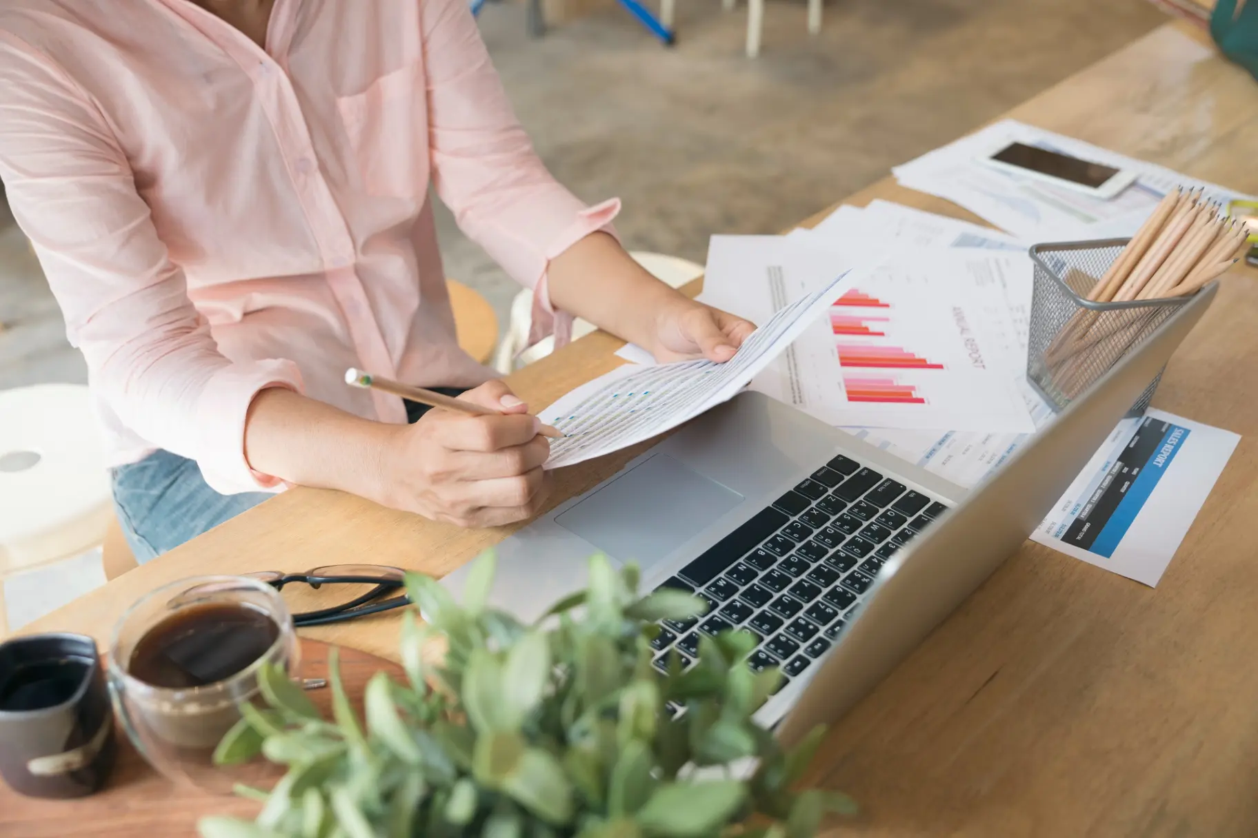 small business owner accountant financial documents